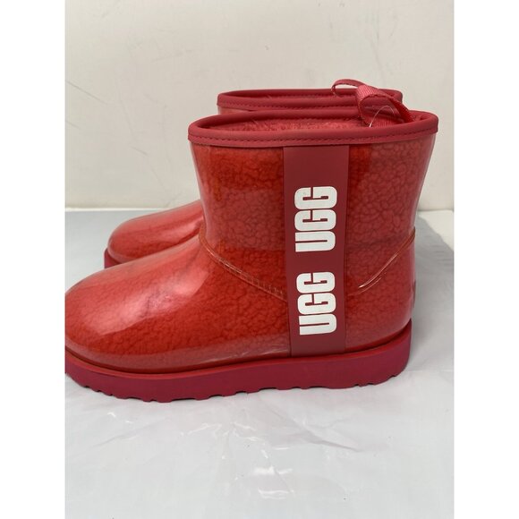 UGG CLASSIC CLEAR MINI HIBISCUS PINK WATERPROOF ANKLE WOMEN'S BOOTS SIZE 7 - Picture 5 of 7